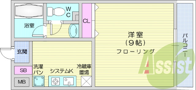 西向き、光ファイバー、モニター付インターフォン、