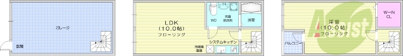 1LDK、ガレーヂ、メゾネット、ペット相談。