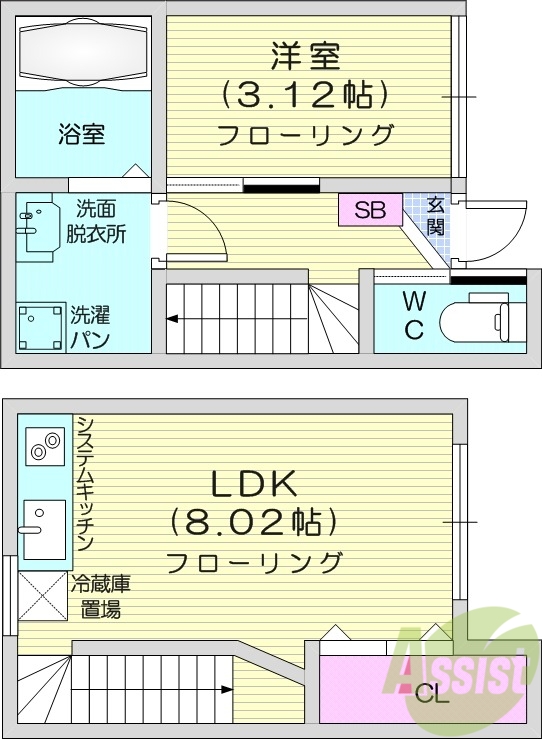 1LDK、追い炊き機能、温水洗浄便座付き、インターネット無料