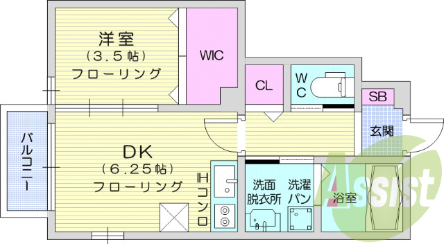 1DK(宮城県名取市増田1丁目)