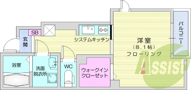 1Ｋ、角部屋、ウォークインクローゼット、インターネット料無料