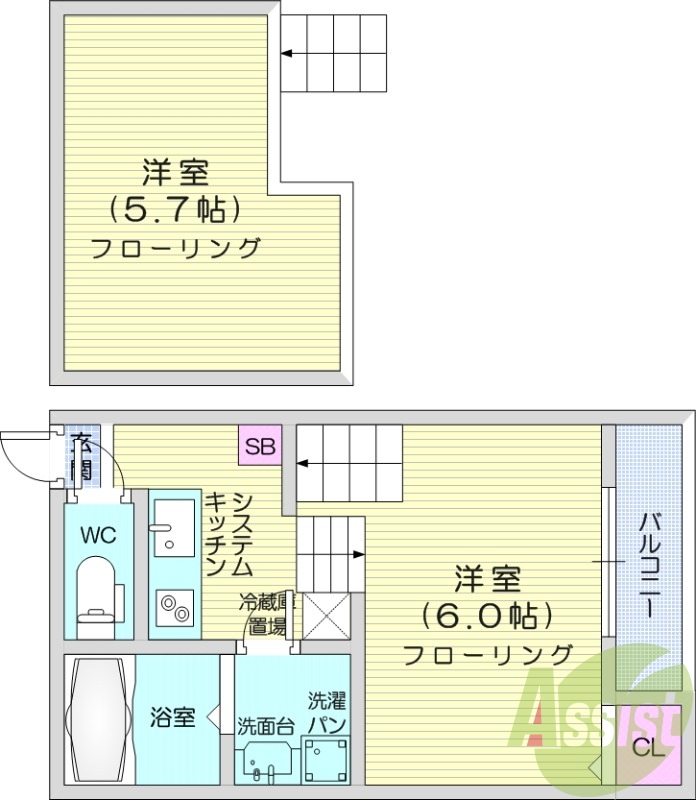 1Kロフト付き、ネット使用料、追い焚き機能あり。