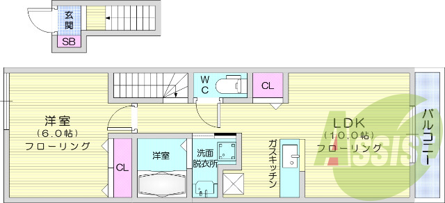1LDK、追焚機能、浴室乾燥機、南向き、モニターホン、給湯
