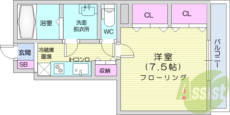 1K、ネット料不要、浴室乾燥機、追い焚き機能。