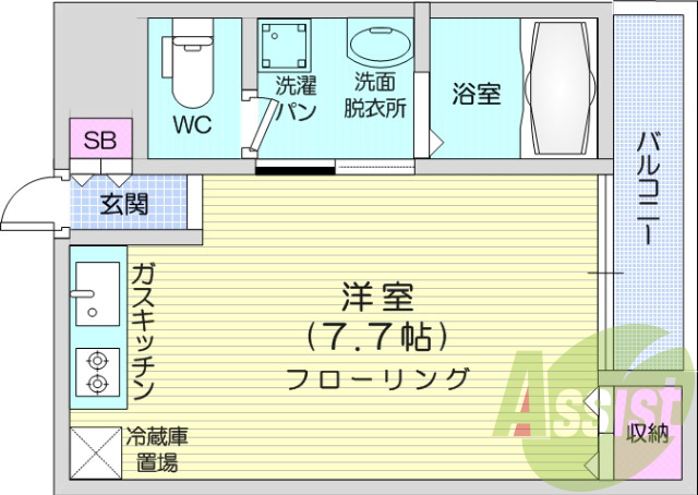 写真は別室です。1R、TVインターホン、バストイレ別