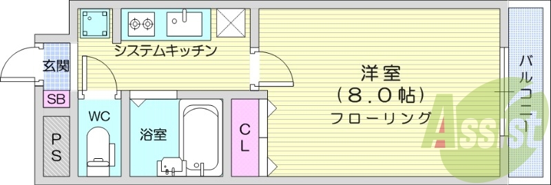 1K、モニター付きインターホン、温水洗浄便座、宅配ボックス