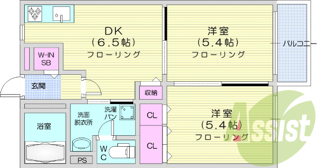 写真は別室です。２DK、都市ガス、独立洗面台