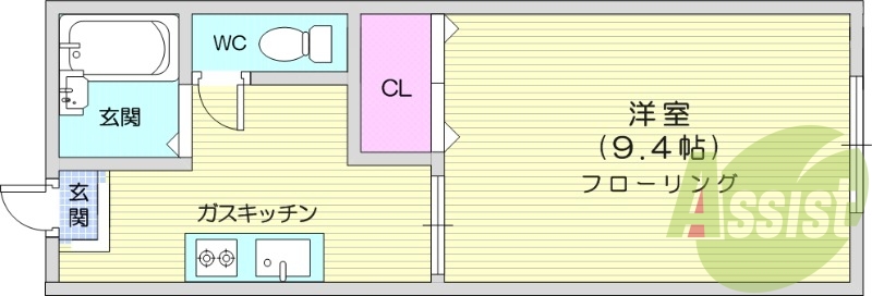 1K、シャンプードレッサー、エアコン、温水洗浄便座