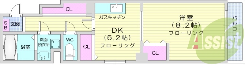 1DK、オートロック、追い焚き、浴室乾燥機、温水洗浄便座