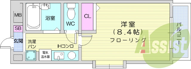 １K、オール電化、電気温水器、IHクッキングヒーター