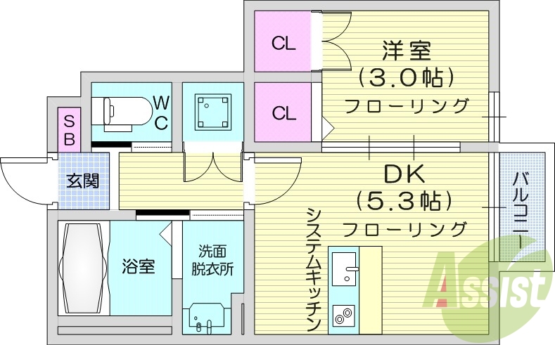 1DK、ネット無料、追い焚き、浴室乾燥機、防犯カメラ、IH