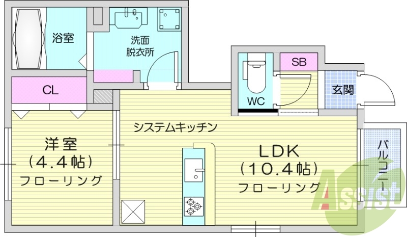1LDK、インターネット無料、角部屋、ペット可
