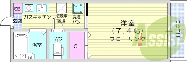 お写真は201号室のものです。参考にしてくださいませ。