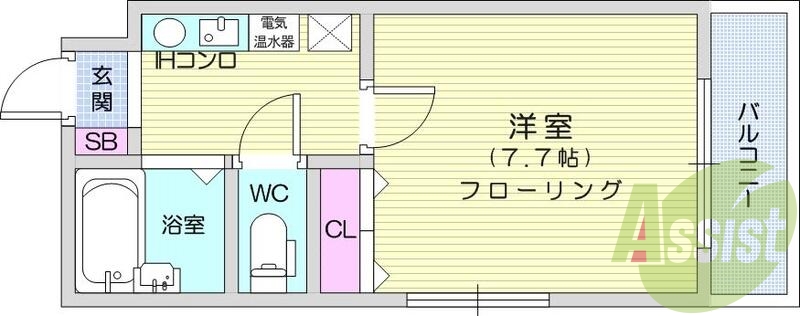 お写真は705号室のものです。参考にしてくださいませ。