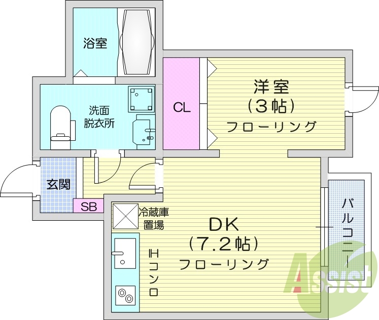1DK 追い炊き機能 シャワー付き洗面化粧台 ネット無料