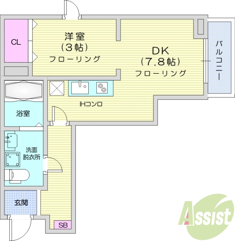 1DK 追い炊き機能 シャワー付き洗面化粧台 ネット無料
