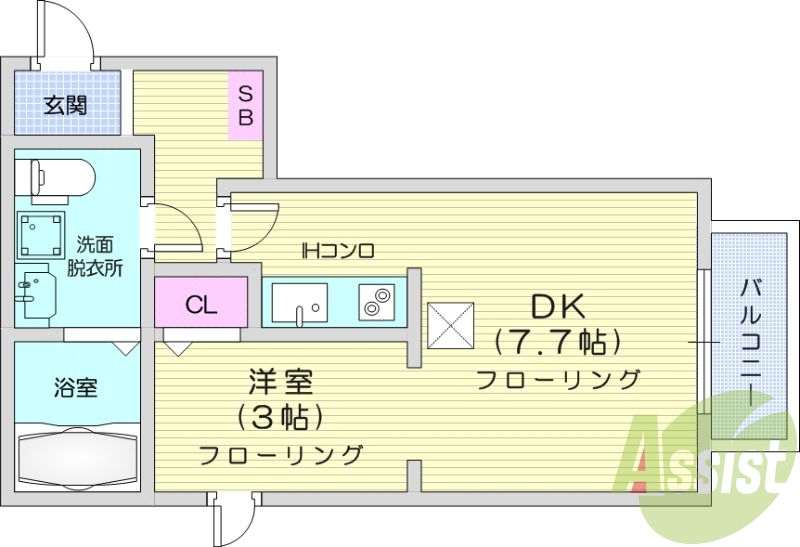 1DK 追い炊き機能 シャワー付き洗面化粧台 ネット無料