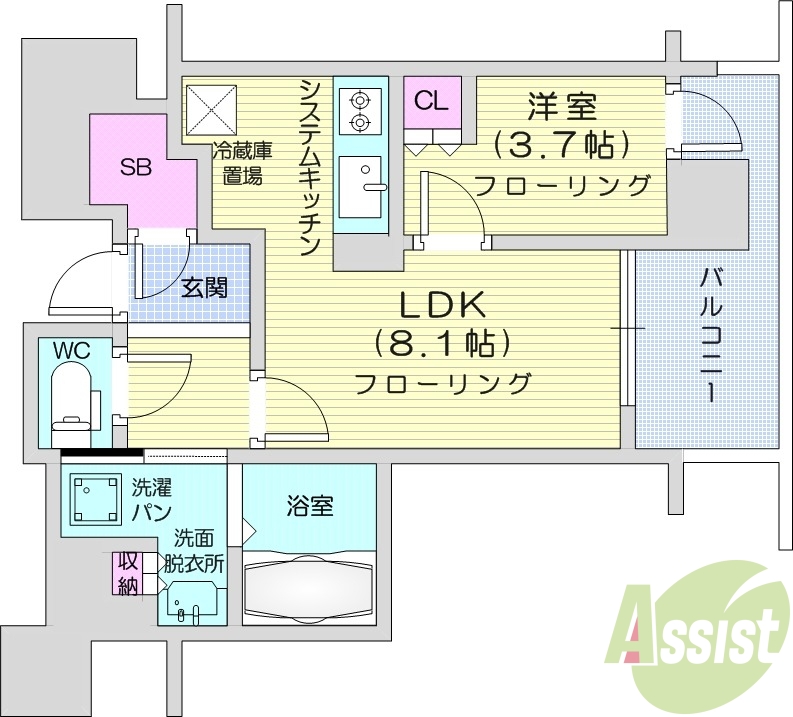 １LDK、浴室乾燥、追い焚き機能付き、オール電化