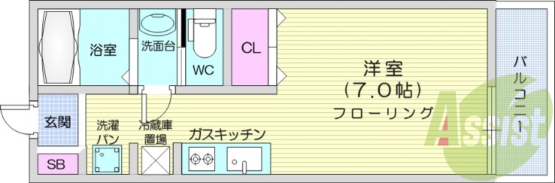 １K、システムキッチン、宅配ボックス、ペアガラス