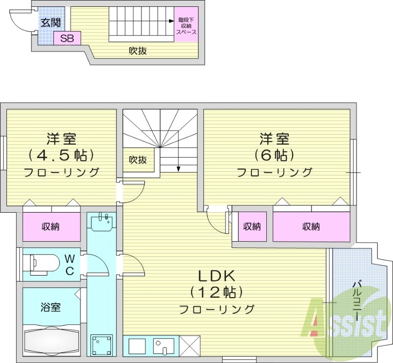 2階の間取り図