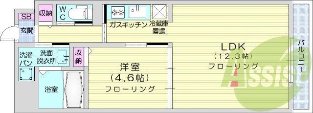 1LDK、南向き、BT別、浴室乾燥機、インターホン