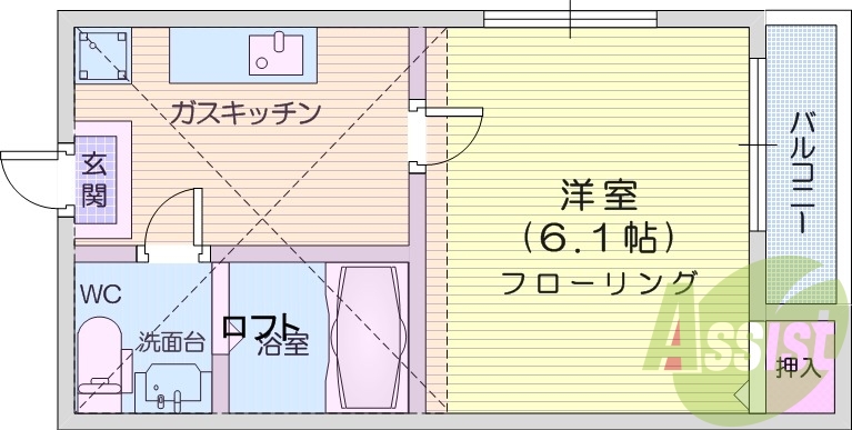 1K、角部屋、最上階、デザイナーズ物件、インターネット無料