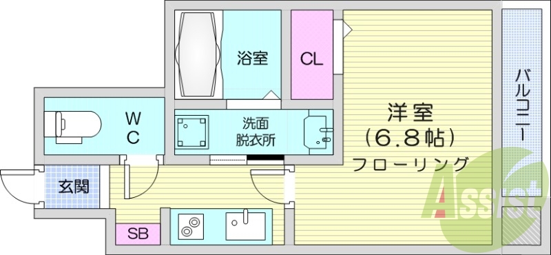 フローリング、エアコン、クローゼット、クローゼット