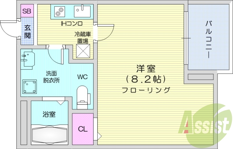 1K IHコンロ 浴室乾燥機 インターネット無料