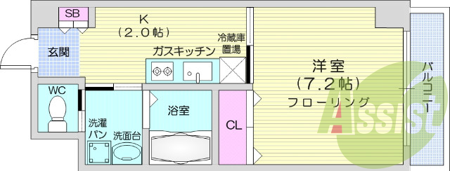 1K・オートロック・バストイレ別・追い焚き・独立洗面台