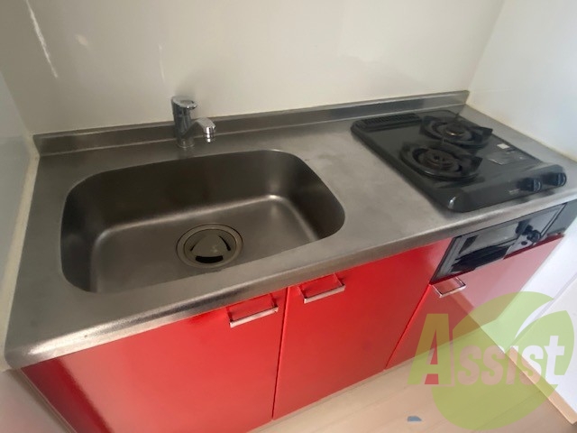 可愛いデザインのキッチンです。料理が捗りますね。 可愛いデザインのキッチンです。料理が捗りますね。