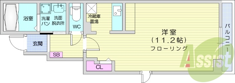 1R、温水洗便浄座、防犯カメラ、浴室乾燥機、エアコン