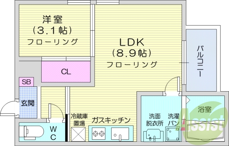 ※建築中※1LDK、フローリング、浴室乾燥機