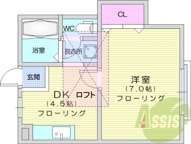 １DK、洗浄便座、セパレート、エアコン、クローゼット