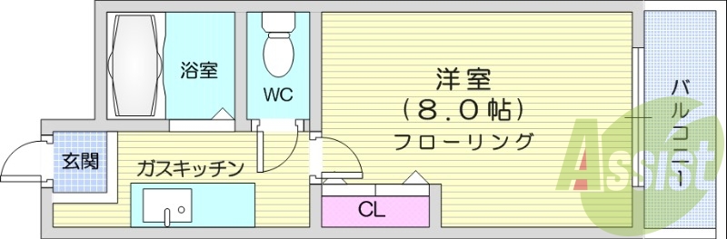 １K、オートロック、インターホン、ウォシュレット