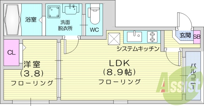 1LDK、宅倍ボックス、オートロック、エアコン。