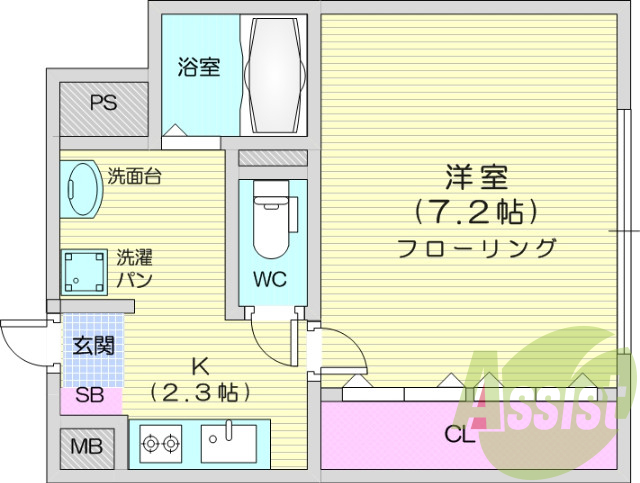 1K、洗面化粧台、二重サッシ、ネット無料、TVインターホン