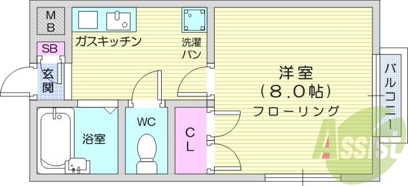1K、温水洗浄便座、モニター付きインターホン、エアコン