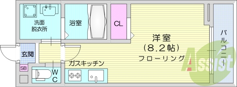 1R、ネット使用料無料、追い焚き、洗髪洗面化粧台、エアコン