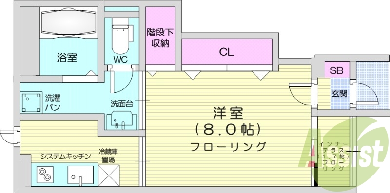 1K、高耐震設計、南向き、角部屋、インターネット無料