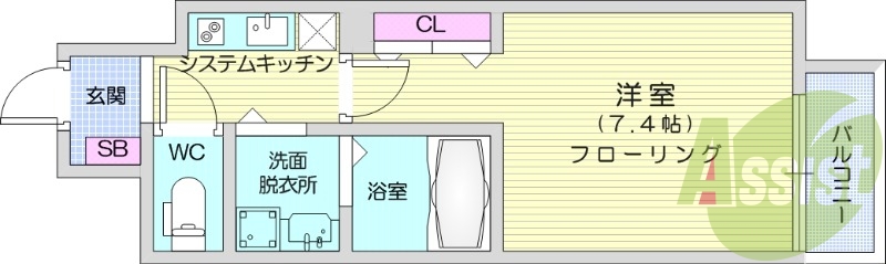 1K、オートロック、防犯カメラ、宅配ボックス
