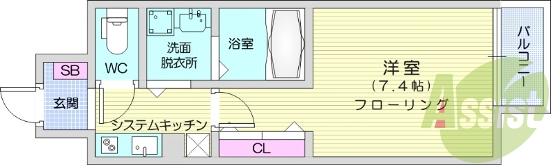 1K、オートロック、防犯カメラ、宅配ボックス