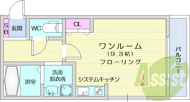 １R、バス・トイレ別、IHシステムキッチン、追焚機能