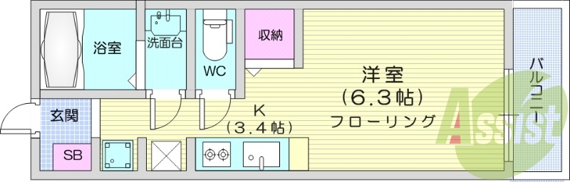 インターネット使用料無料、エアコン、オートロック、追い炊き