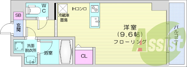 1R、浴室乾燥、追い焚き、ネット無料、宅配ボックス、エアコン