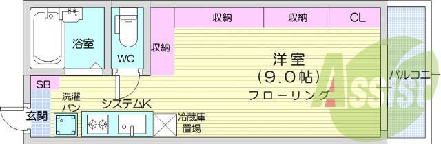 1R、ウォシュレット、モニター付きインターホン