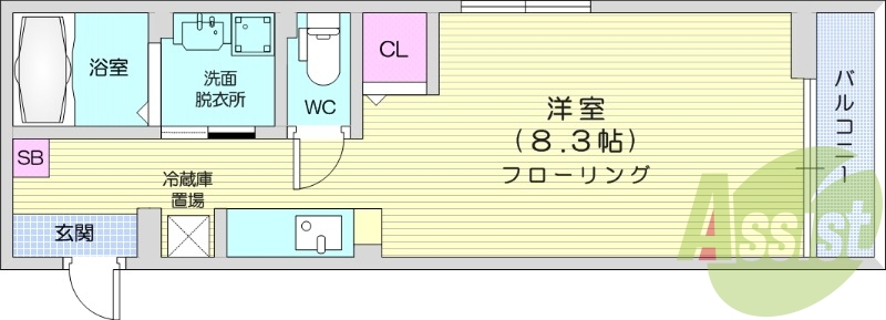 1R、ネット使用料無料、追い焚き、洗髪洗面化粧台、エアコン