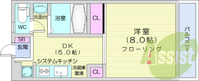 1DK、ペット可能、収納、独立洗面台、エアコン、システムK