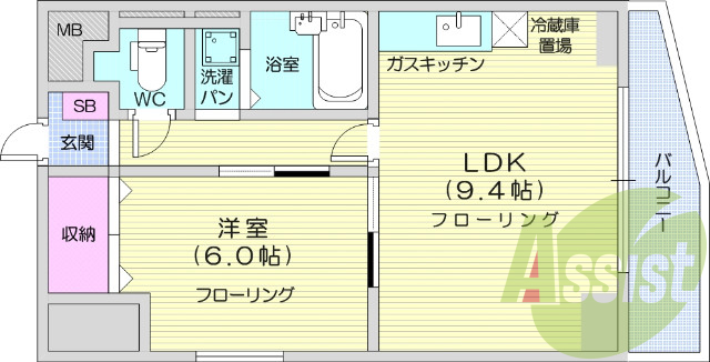 １LDK、バス・トイレ別、インターネット無料、プロパンガス