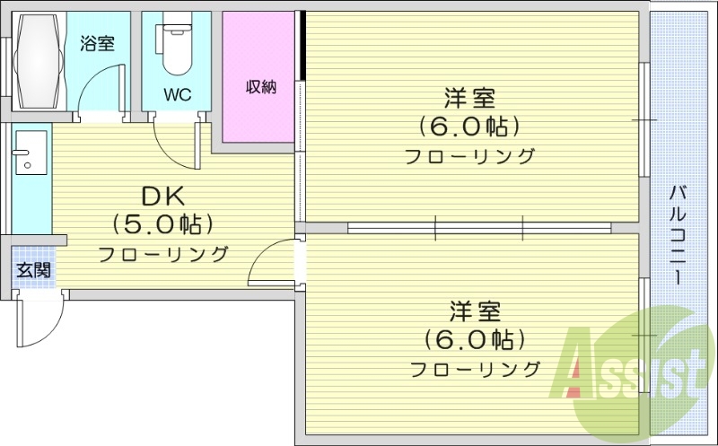 2ＤＫ、追焚機能、エアコン、B/T別、洗濯機置場、給湯器