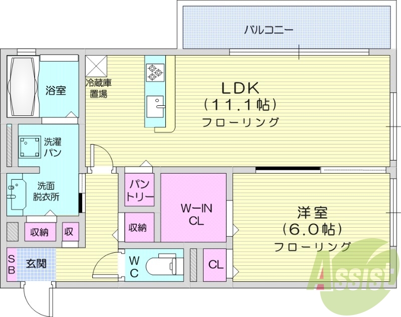 1LDK、ネット無料、宅配BOX、追焚機能、浴室換気乾燥機